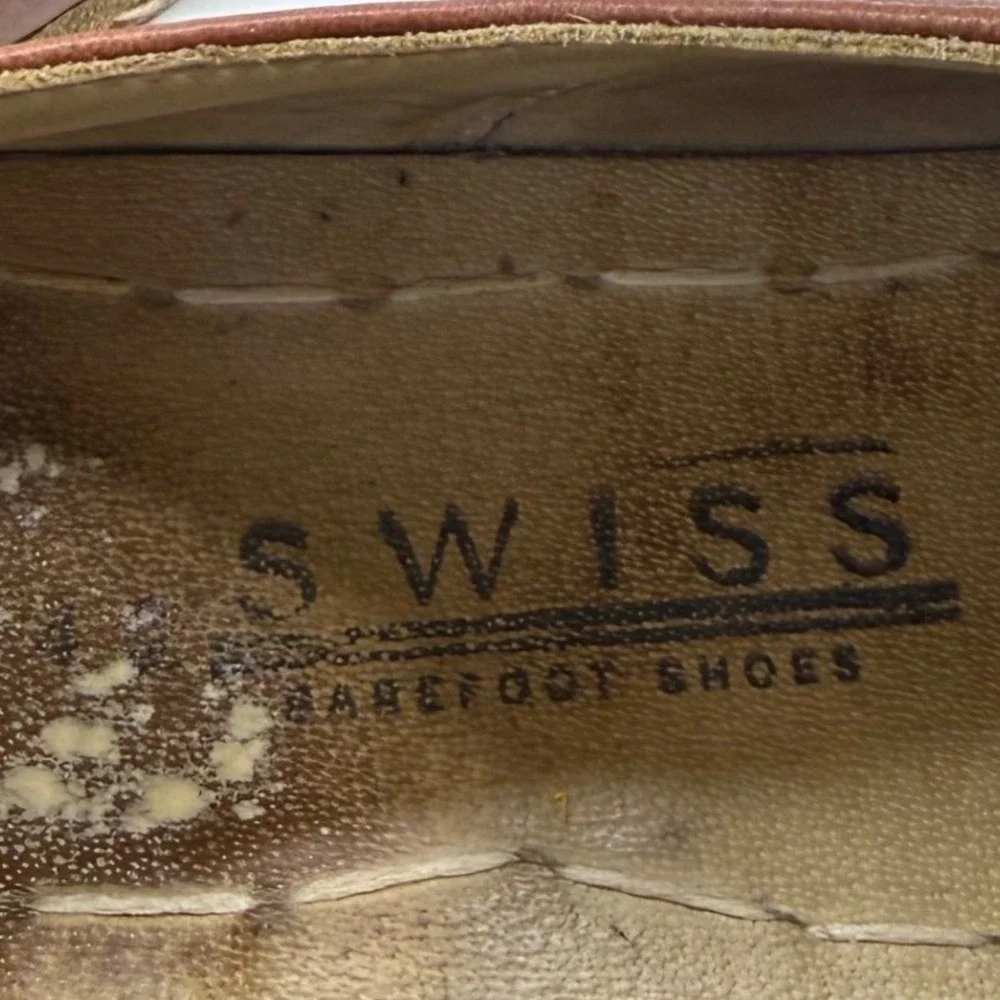 Swiss Barefoot Shoes Size 40EU US 7.5/9 Brown Leather Minimalist Oxford Lace Up